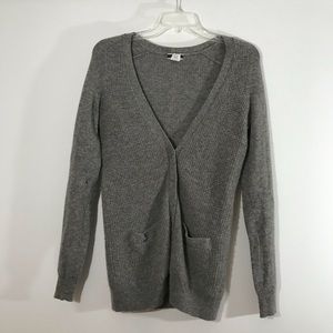 🧡100% Cashmere Grey J Crew Cardigan w Pockets